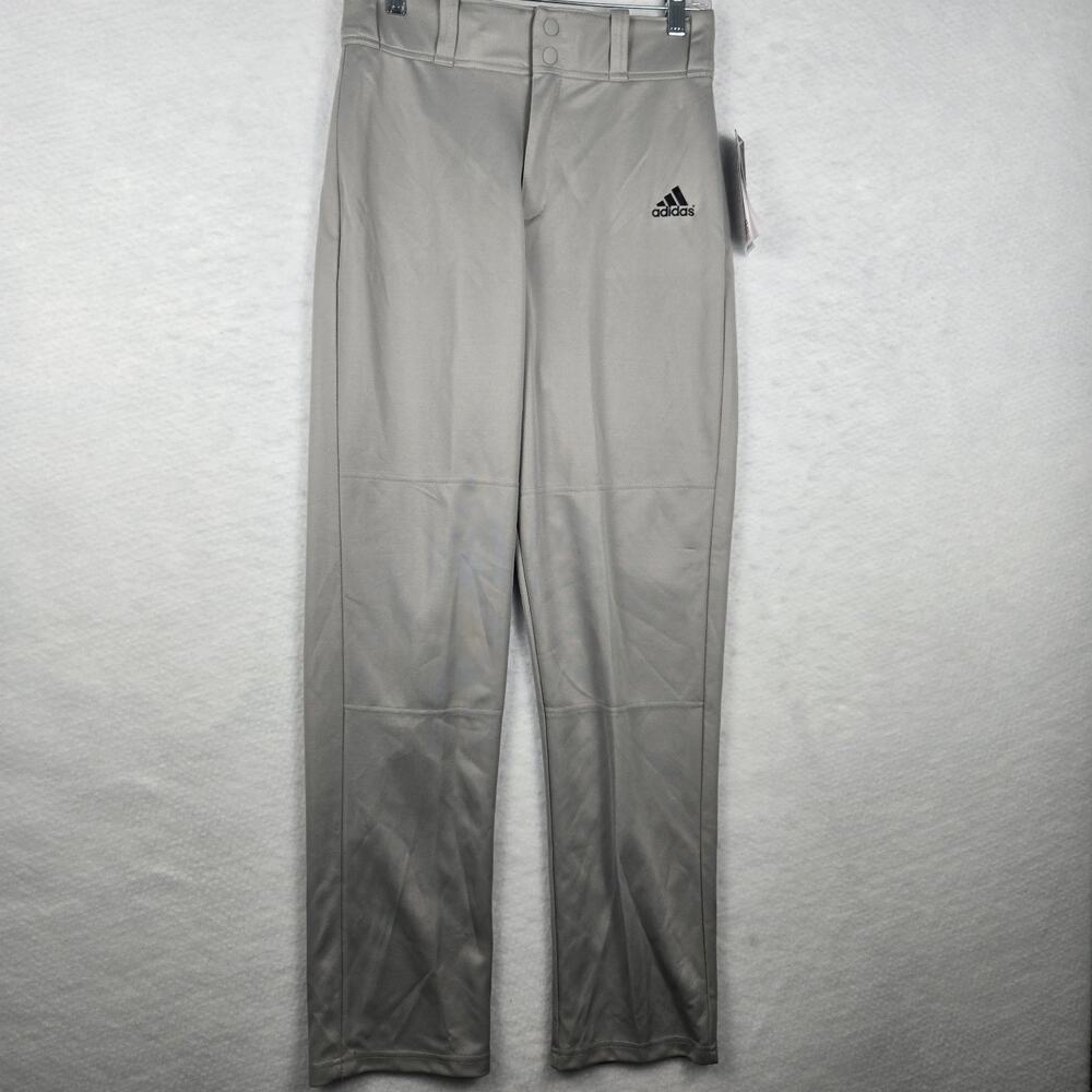 New With Tag Men's Adidas Baseball Pants Open Bottom Belt Loops Gray Size Small
